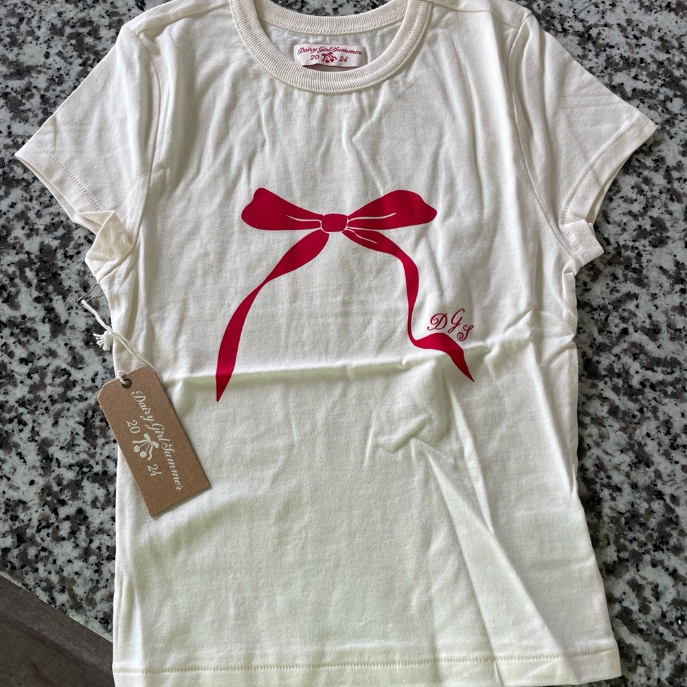 DAIRY BOY Bow T-Shirt Dairy Girl Summer NWT